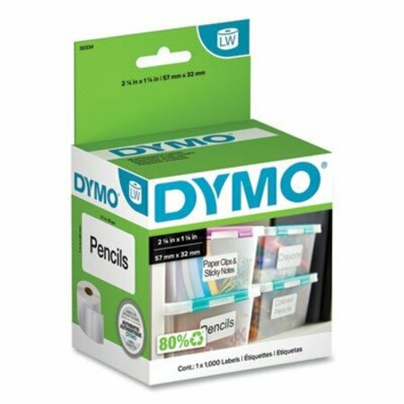 DYMO , LABELWRITER ADDRESS LABELS, 1.25'' X 2.25'', WHITE, 1000 LABELS/ROLL 30334